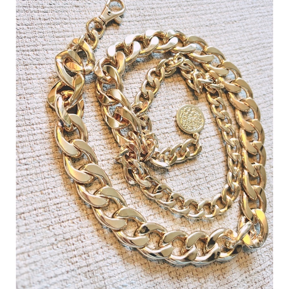 Gold Chain-link Belt cinched style- add structure with large gold band - Picture 5 of 8